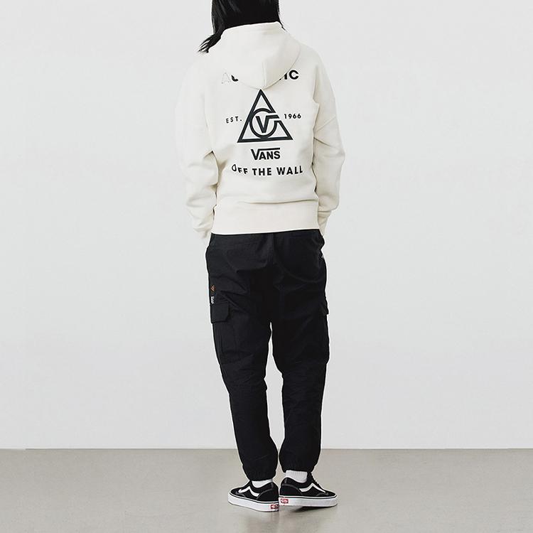 Vans Свободная спортивная повседневная куртка-худи с открытой передней частью и принтом на спине Мужские куртки Белый VN0A4USJ3KS