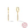 S925 Sterling Silver Vertical Dense Nail Street Hip Hop Pendant Fashion Earrings Earrings