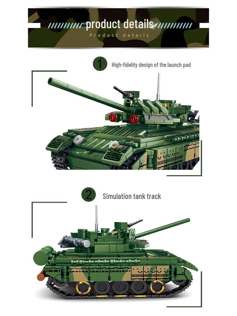 Yueyi Challenger Танк 66018T80U Военная серия Конструктор