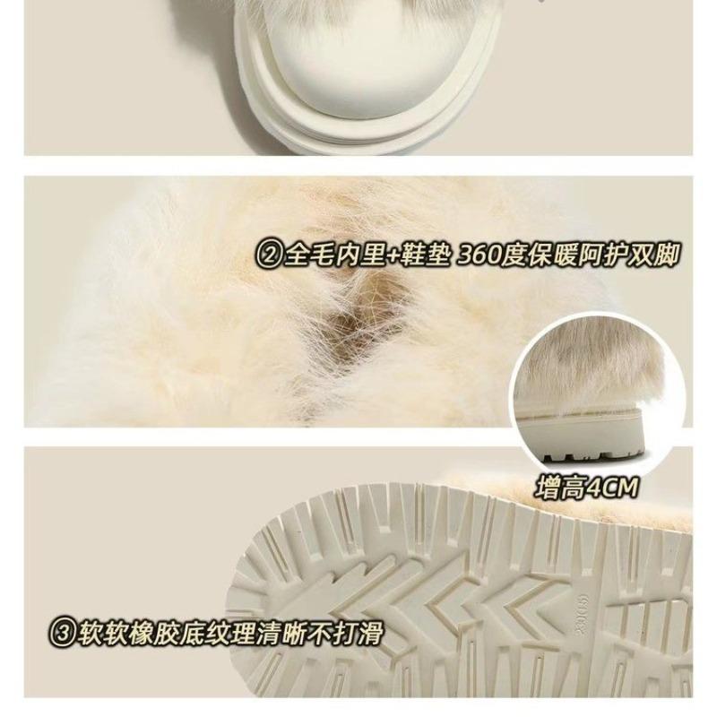 Anti-slip Snow Boots Women 2025 Autumn Winter Thickened Plush Platform Cotton Shoes Big Head Short Boots