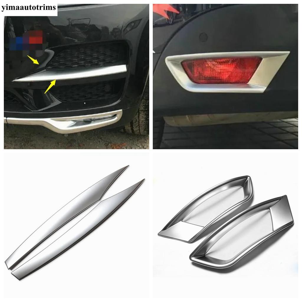 ABS Chrome Front Head Foglight Eyebrow Rear Lamps Lights Frame Cover Trim For Jaguar F-Pace 2017 - Car Accessories Exterior