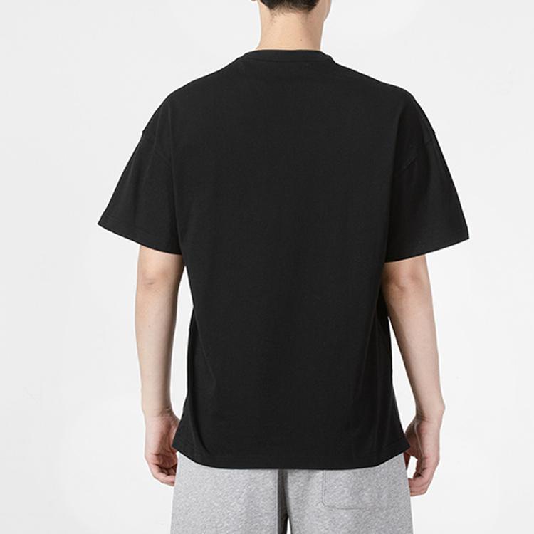 Adidas Футболка с круглым вырезом и принтом логотипа, однотонная, мужская, черная HE4361