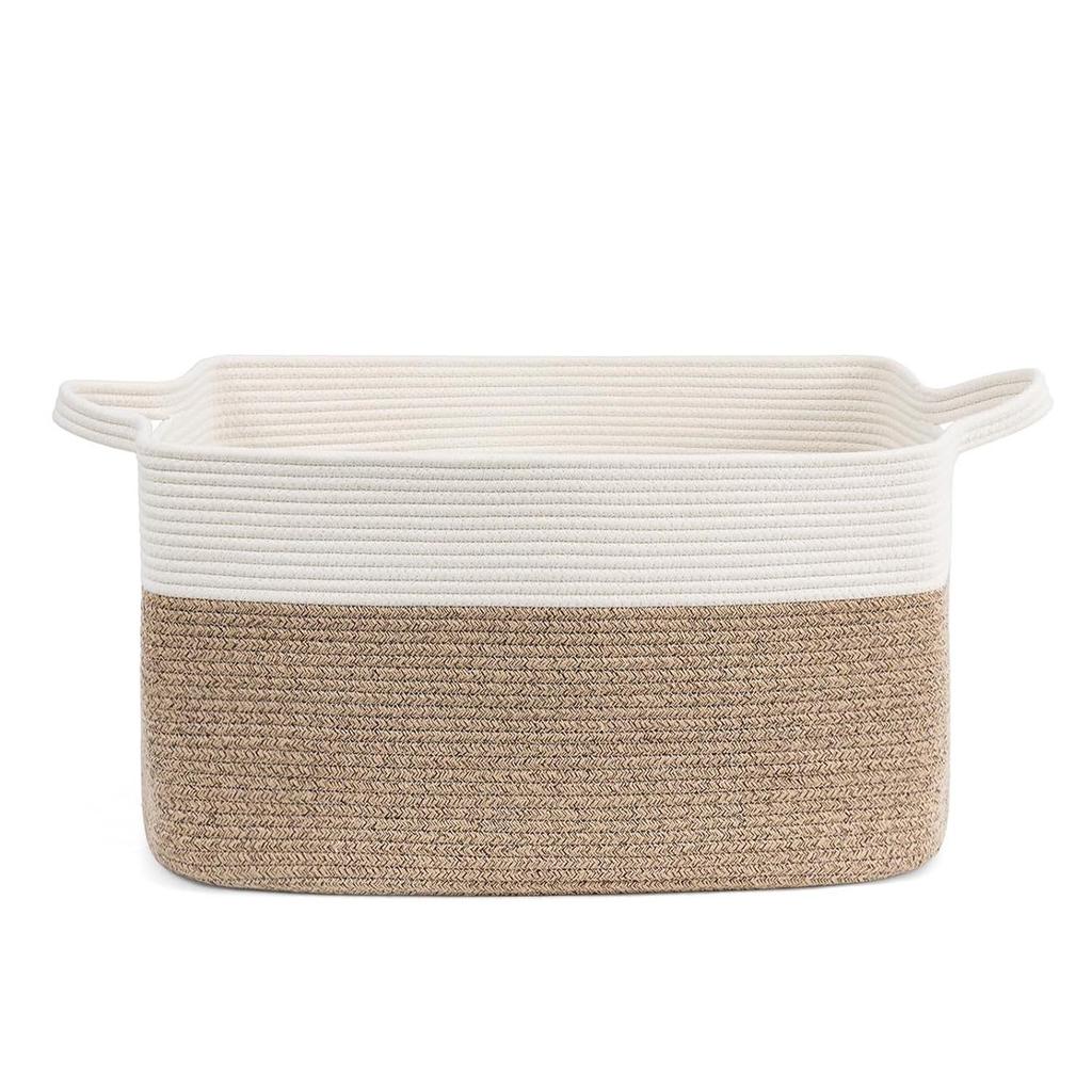 Корзина для хранения из плетеной хлопковой веревки большой вместимости для белья или игрушек