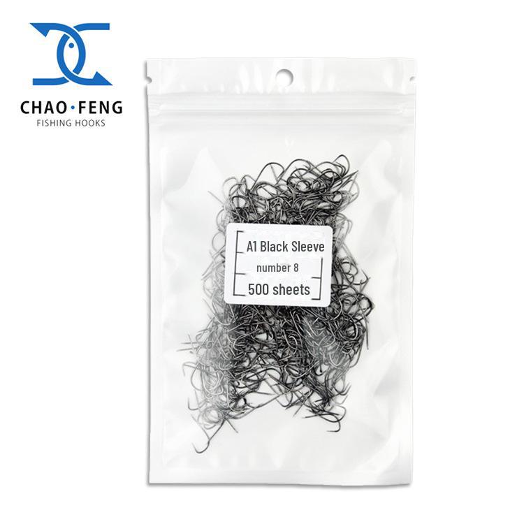 Super Sharp Barbless Black Sleeve Fish Hook for Tilapia Fishing