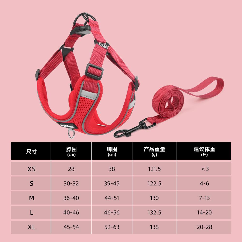 Новый нагрудный ремень для собак со встроенным фонариком, снижающий нагрузку, поводок для выгула собак, можно повесить жетон, светоотражающий поводок для домашних животных