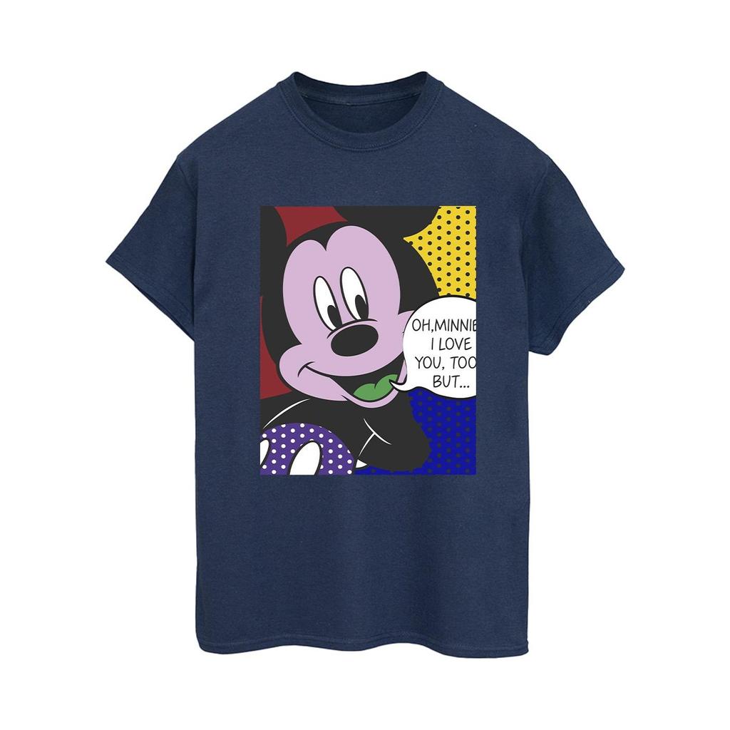 Disney Womens/Ladies Mickey Mouse Oh Minnie Pop Art Cotton Boyfriend T-Shirt