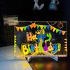 LED Note Board Glowing Acrylic Letter Dry-Erase Board with Bracket Reusable Multifunctional Glow Memo Message Board