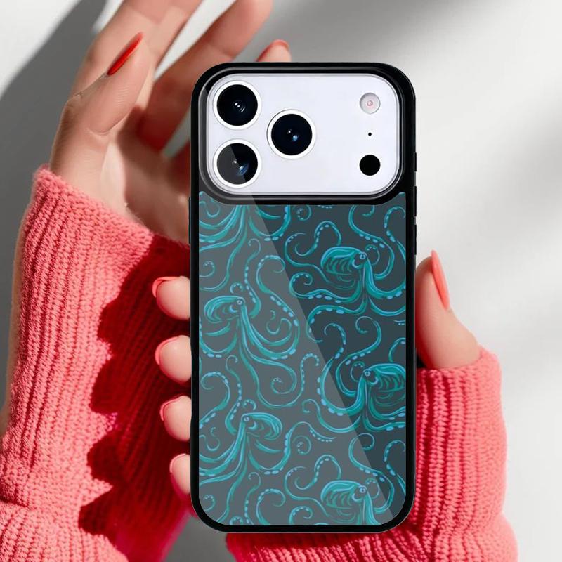 Морские обитатели Осьминог Мягкий чехол для телефона для iPhone 17 16 15 14 13 Pro Max Задняя крышка для 12 11 Pro Coque