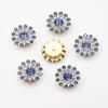 100pcs 14mm Round Plum Blossom Drill Triple Diamond Buckle Multicolor Flower Beads Round DIY Hair Accessories Colorful Double Layer Flower Rhinestones