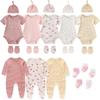 Комплект одежды для новорожденных из 23 предметов: комбинезон с короткими рукавами + шапочка + перчатки + носки, подарочный набор для мальчиков и девочек в полнолуние