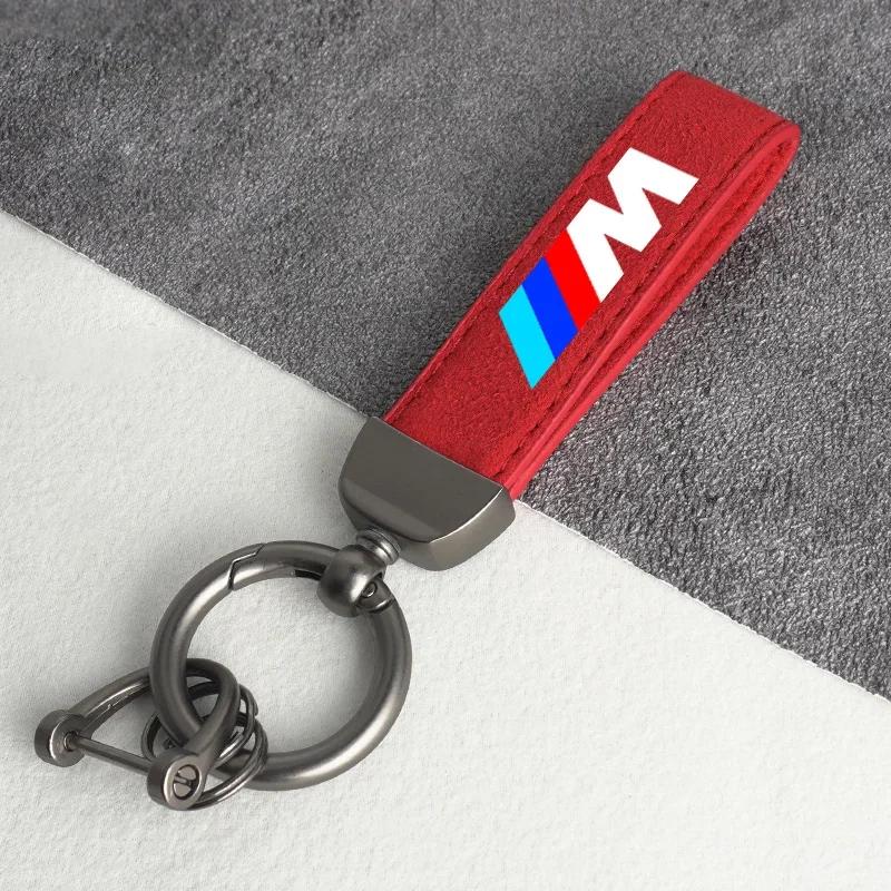 BABC1 For BMW Car Key Chain Rings Metal Leather Keychain Keyring Accessories For BMW M E81 E90 E92 E93 F30 E60 E61 F07 F10 F18 F12 X2