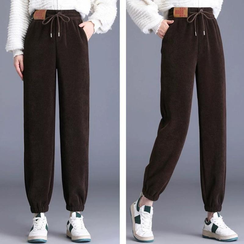Plush and Thick Pants for Women, Versatile In Autumn and Winter, Straightened and Casual Harun Women's Pants