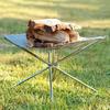Portable Folding Firepit with Stainless Steel Grill Mesh Easy Setup Collapsible Outdoor Camping Picnic BBQ Grill Wood