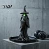 Witchcraft Theme Gift Halloween Witch Statue, LED Light Up Gothic Resin Figurine, Creepy Tabletop Sculpture Dark Fantasy Mysterious for Desktop