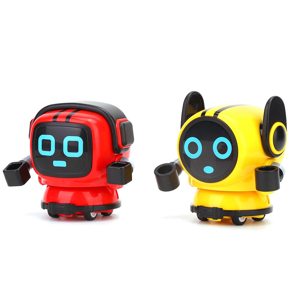 Lovely Plastic 2in1 Gyro Robot Model Kids Game Toy Spinning Top Decoration