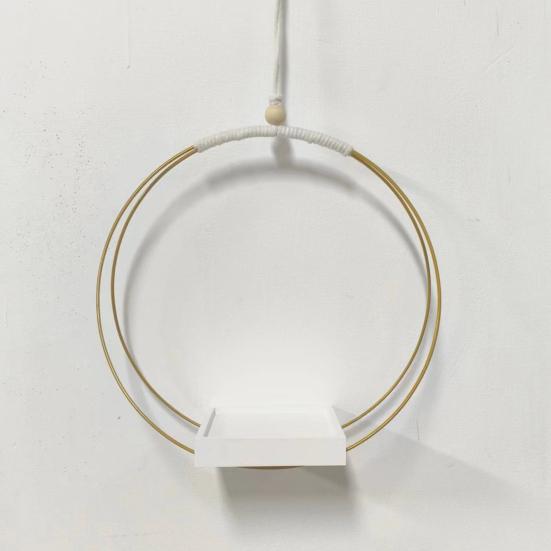 Подвесная подставка для растений, универсальный держатель для цветочных горшков с деревянным основанием, компактный держатель для растений в помещении