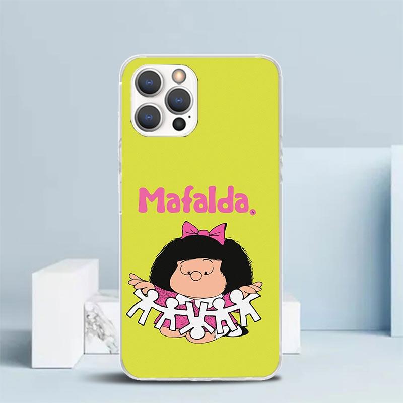 Mafalda Cartoon Phone Case For IPhone 16 17 Air 16E 15 14 Plus 13 Mini 12 11 Pro Max 7 8 + SE 2020 Soft TPU Back Cover 16 17 Air