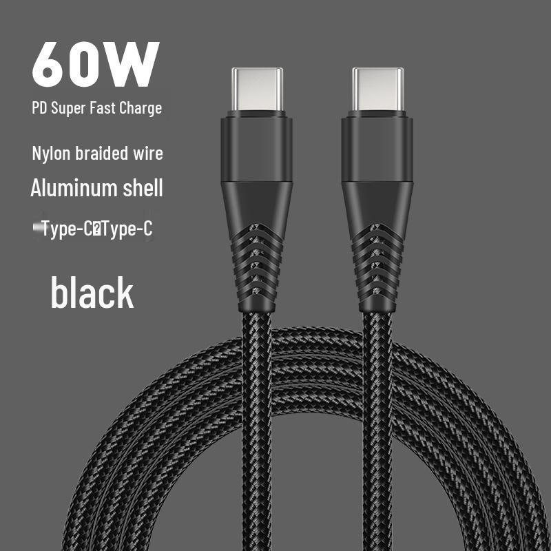 Плетеный кабель для быстрой зарядки PD60W C-to-C для устройств Apple/Huawei TYPEC