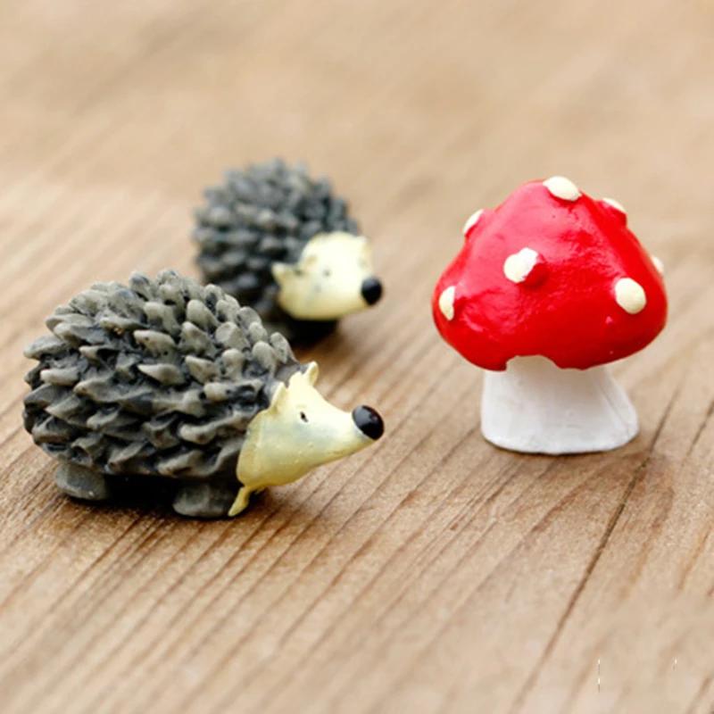 3Pcs Miniature Dollhouse Bonsai Craft Garden Ornament For Plant Pot Hedgehog