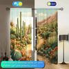 2pcs Desert Cactus Printed Curtain for Home Decor - Shade and Privacy Protection   Suitable for Decorating Various Rooms
