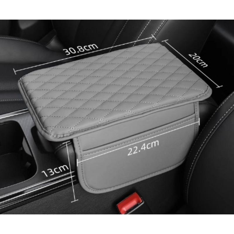 1 шт. Универсальный кожаный чехол на подлокотник автомобиля - Мягкий, прочный, 2 кармана для хранения, высококачественный аксессуар для интерьера большинства автомобилей.