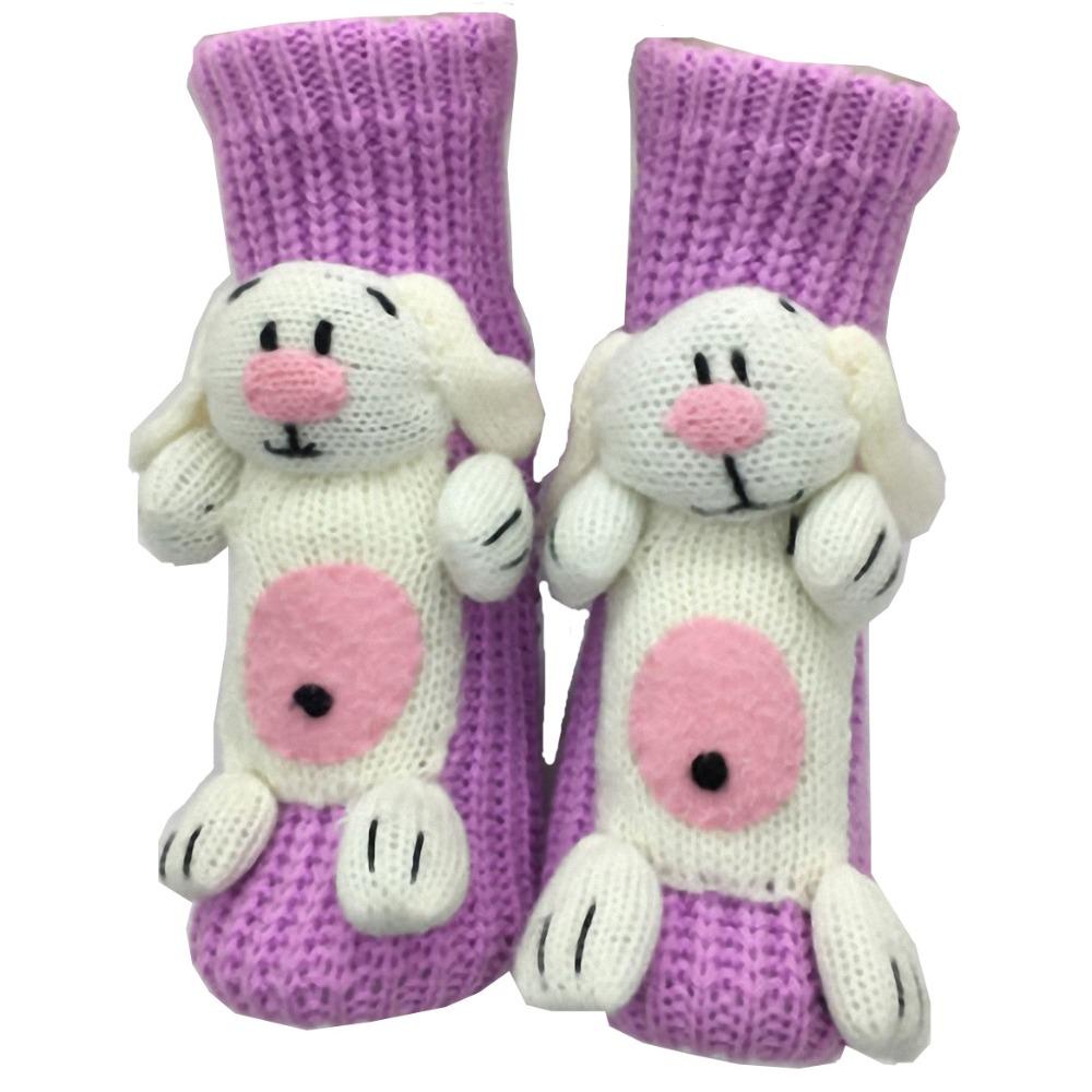 3D Knit Animal Socks Hand Crocheted Double Layer Novelty Floor Socks Anti-Sweat Breathable Winter Socks Christmas Gifts