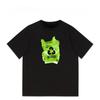 Green Channel Smiling Plastic Bag American Retro Vintage Short-sleeved T-shirt for Women 2025 Loose Half-sleeved for Men Popular
