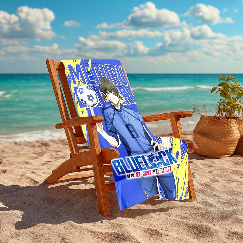 1pc Blue Lock U Japan Match Cartoon Quick Dry Microfiber Bath Towel for Swimming Surfing Camping Unisex Holiday. SJT720113