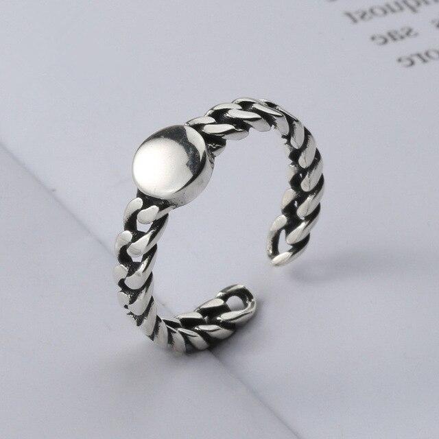 Винтажные панк-кольца из стерлингового серебра 925 пробы с геометрическим рисунком для женщин, обручальное кольцо на палец ручной работы, ювелирные изделия из стерлингового серебра Jz441