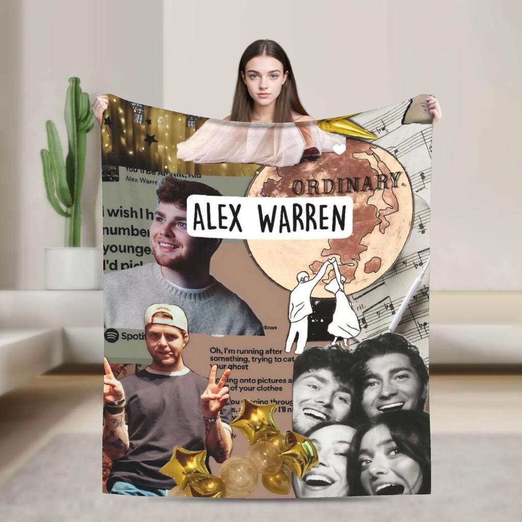 Alex Warren Rapper Blanket Decorative Flannel Bedding Throws For Home Decor Warm Soft Custom DIY Quality Bedspread