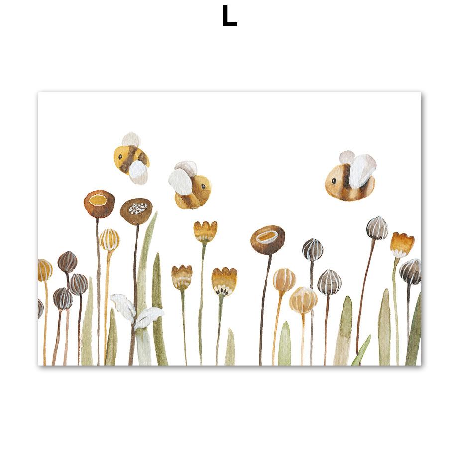 Бохо Лев Кролик Медведь Слон Сова цветок настенная живопись холст картины постеры и принты мультяшные картинки для декора детской комнаты