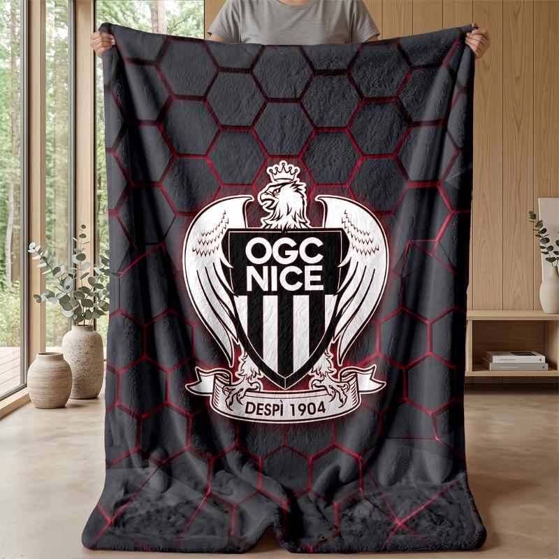OGC Nice FC Мягкое Фланелевое Флисовое Одеяло Легкое Уютное Теплое Плед для Дивана Кровати Домашнего Декора