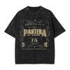 Cowboys From Hell Cover Fire Metal Band T Shirt Vintage Washed Harajuku Pantera Men's Women Tops Casual
