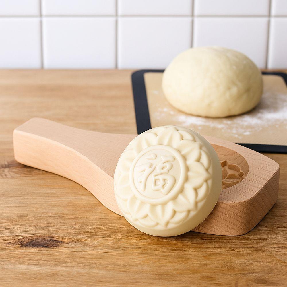 Manual Wood Baozi Mold 3D Mooncake Molds Mung Bean Cake Mold Steamed Bread Mold  Mid-autumn