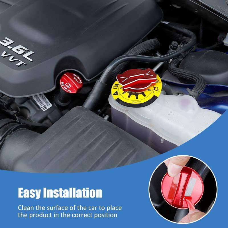 Engine Oil Radiator Decorative Cover Protective Sticker For Dodge Challenger For Dodge Charger 2009 Up For 300C 2012 Up ABS Interior Accessories