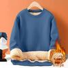 Men's Winter Thickened Lamb Fleece Round Neck Sweatshirt - Solid Color Warm Pullover
