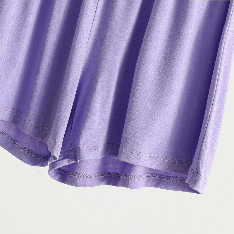 Модальные шорты Wide Leg, однотонные летние женские шорты выше колена, большие размеры, свободные спальные шорты