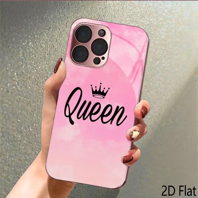 Корона 2DПлоская Для iPhone17 18 16 15 14 13 12 11 Pro Max XS XR 8 7Plus Чехол для телефона Ударопрочный Защитная задняя крышка