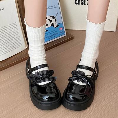 Лоферы женские туфли на высоком каблуке модные бабочка-узел новые пряжки ремешок круглый носок платье бестселлер платформа каблуки