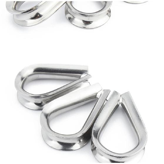 M2 M3 M4 M5-M6-M8-M10 304 Stainless Steel Cable Wire Rope Protective Sleeve Chicke Riggingn Heart Ring Fixing Workpiece
