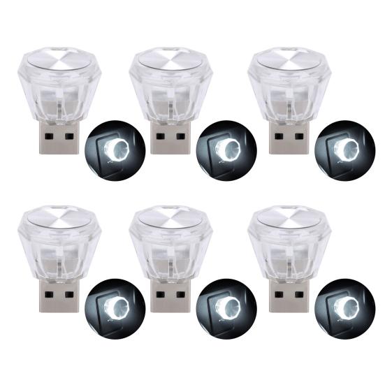 6 шт. USB автомобильное окружающее освещение портативное красочное освещение высокой яркости мини авто светодиодная атмосферная лампа бытовые автомобильные аксессуары