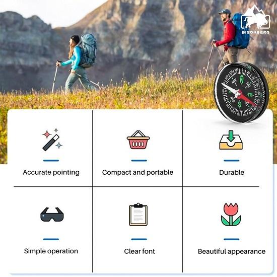 45 мм большой циферблат высокой точности водонепроницаемый военный компас подходит для кемпинга походов, скалолазания, путешествий