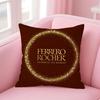 Style Of FFerrero Rochers Chocolates Logo Cushion Cover Pillowcase Short Plush Invisible zipper Room Sofa Cushion Cover