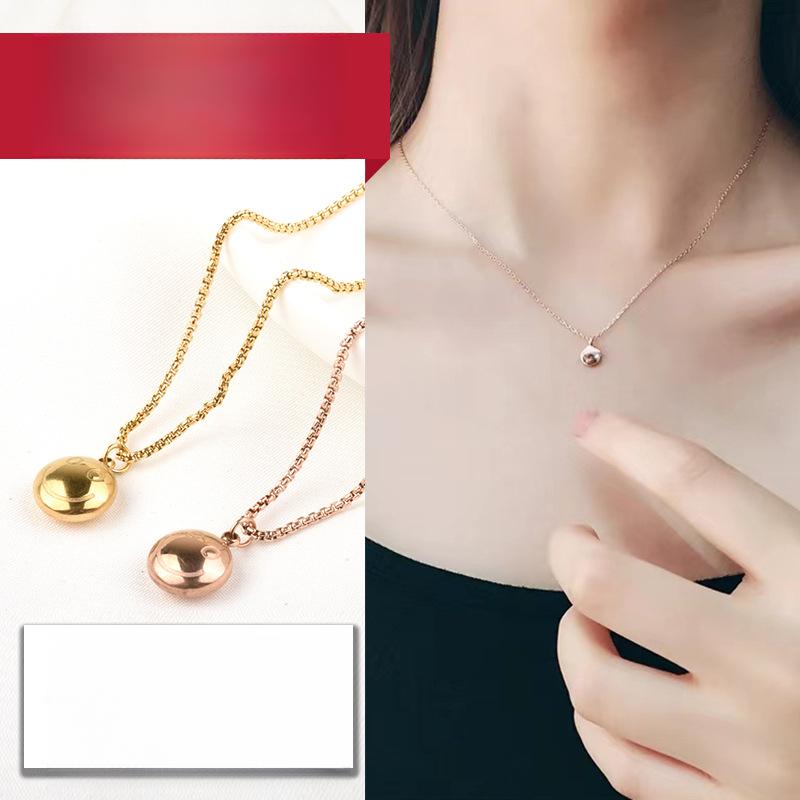 Женское ожерелье из розового золота с улыбающимся лицом Good Luck Doudou Short Collarbone Chain