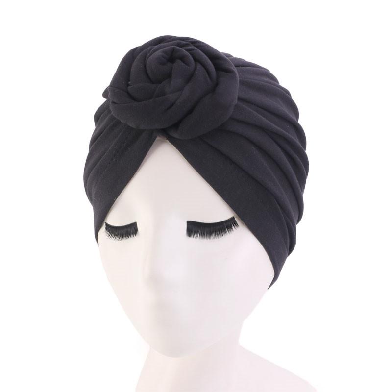 New Donut Turban Caps For Women Stretch Hijab Cap Muslim Soft Cotton Headscarf Bonnet Hat Ladies Headband Turbans Headwrap