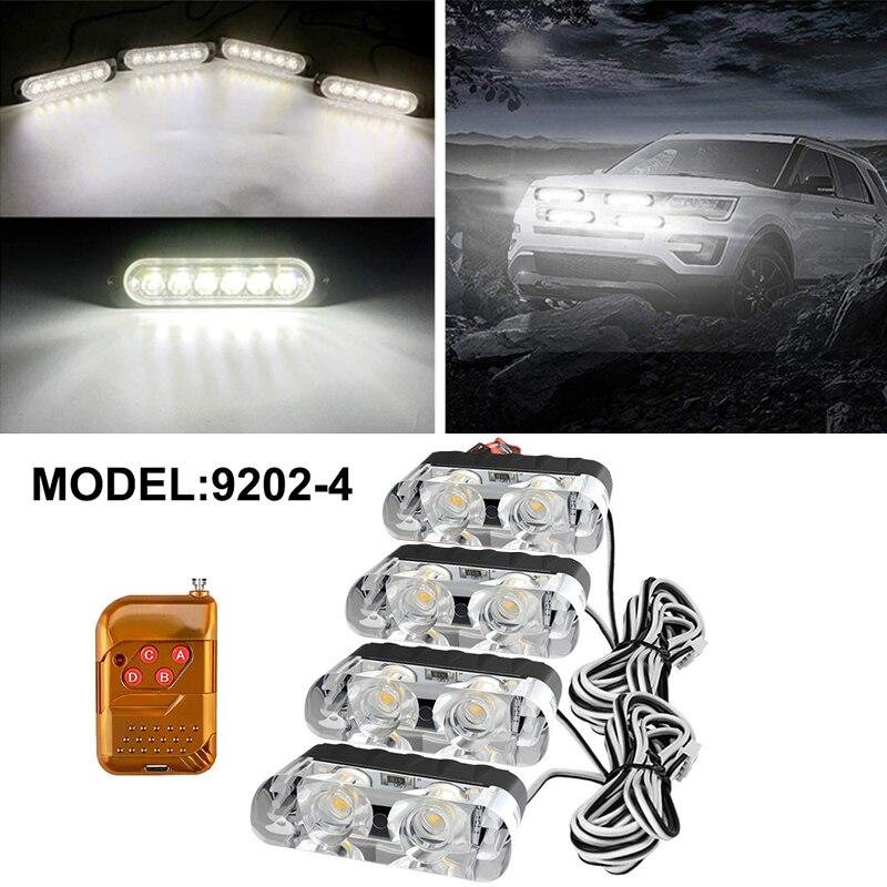 24 LED Strobe Light Wireless Car Emergency Flashing Light Car LED 12V Trailer Truck Strobos Police Warning Light Auto Diode Lamp