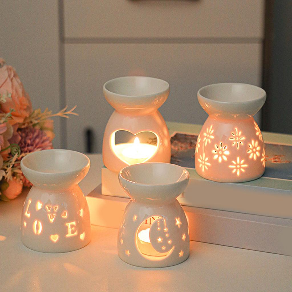 Керамические ажурные подставки для эфирных масел LOVE, цветочные, подсвечники для чайных свечей, диффузоры ароматов для элегантного домашнего декора