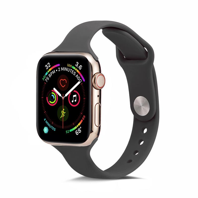 Мягкий тонкий силиконовый спортивный ремешок для Apple Watch 5 4 3 2 1 38 мм 42 мм, резиновый ремешок для часов для Iwatch series 5 4 40 мм 44 мм