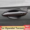 For Hyundai Tucson NX4  2022 2023 2024 Hybrid N Line ABS Carbon Car Door Handle Bowl Cover Decoration Sticker Accessories