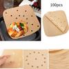 Air 100pcs Square Fryer Paper Disposable Non Stick Bake Steamer Liner Parchment